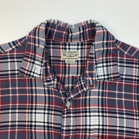 J Crew Shirt Mens S Small Plaid Cotton Midweight Flannel Point Collar Button Up - Picture 4 of 10